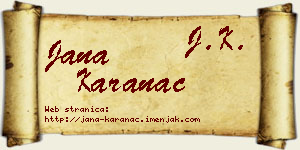 Jana Karanac vizit kartica
